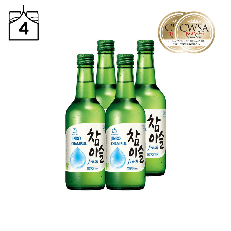 Jinro Chamisul Fresh Soju 360mL (4 Pack) | Winery.ph