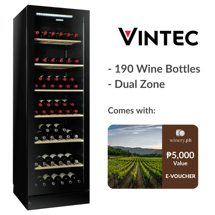 Vintec V190SG2EBK Noir Series 190-Bottle Wine Cabinet