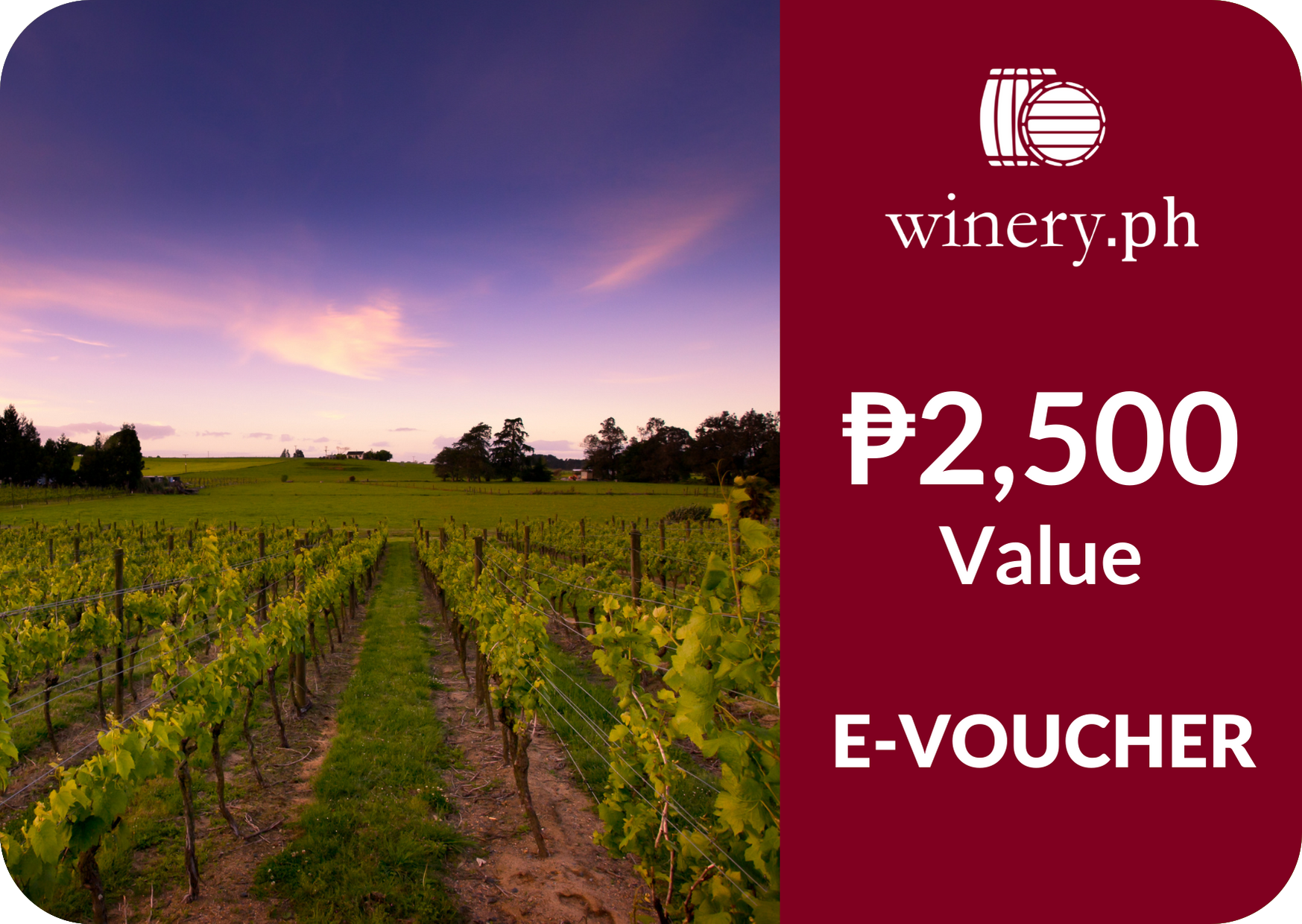 Two Thousand Five Hundred Peso (Php 2,500) Winery.ph e-Voucher