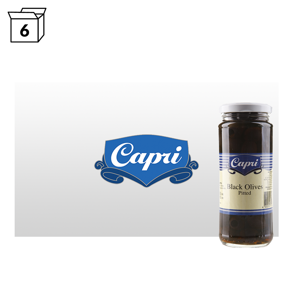 Capri Pitted Black Olives 330g (6 Pack)