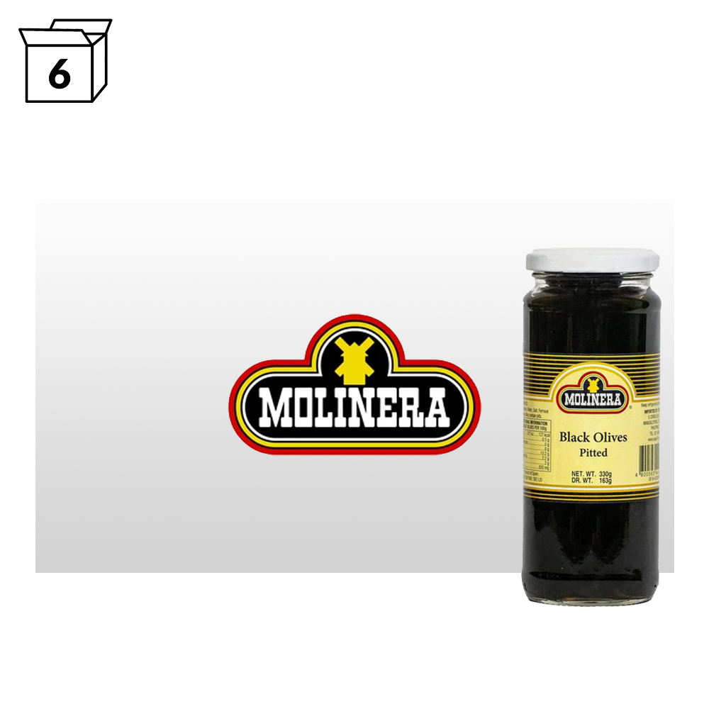 Molinera Black Olives Pitted 330g (6 Pack)