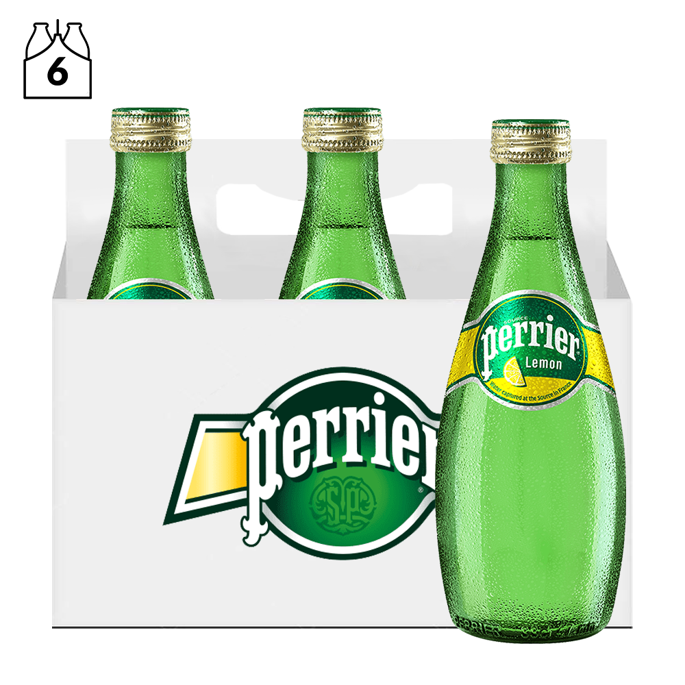Perrier Natural Sparkling Water (Lemon) (6 Pack)